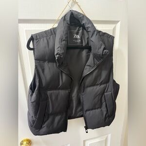 Zara Black Puffer Vest
